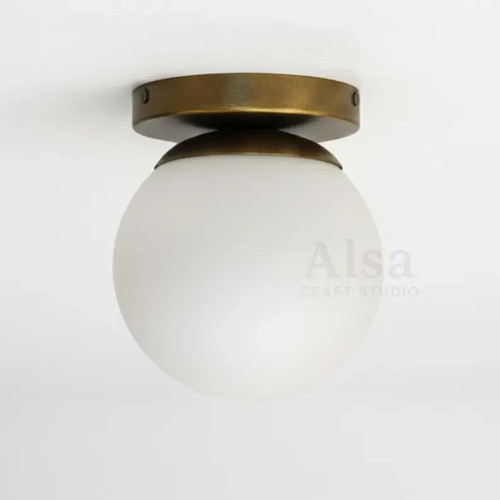 Brass globe flush mount - brass,