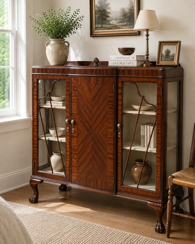 Antique mahogany display - mahogany,