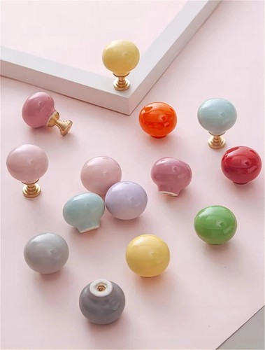 Colorful ceramic cabinet - colorful, knobs