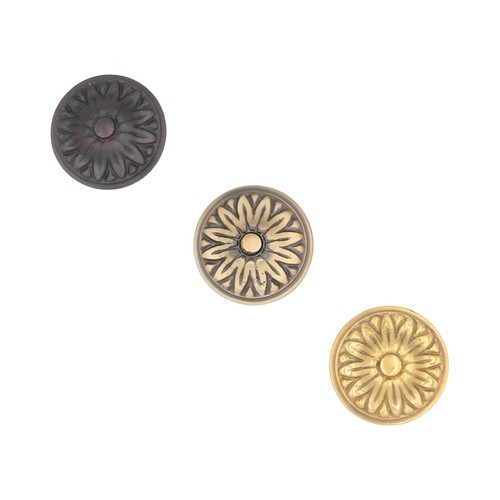 Round brass sunflower cabinet - brass,