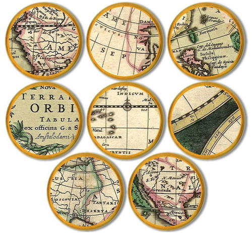 Antique world map cabinet - map,