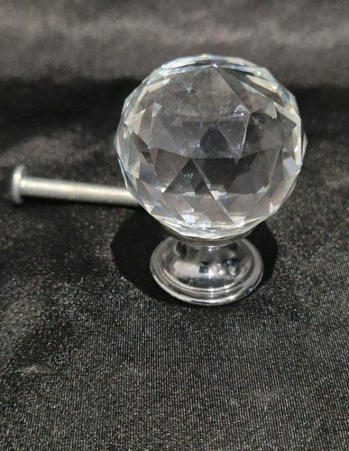 32mm crystal glass faceted - crystal,