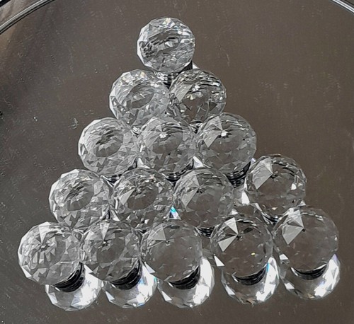Faceted clear crystal ball - crystal,