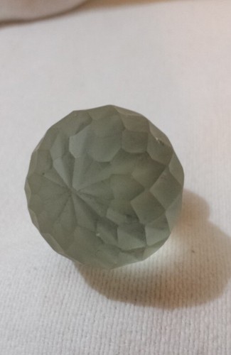Frosted glass faceted ball - faceted,
